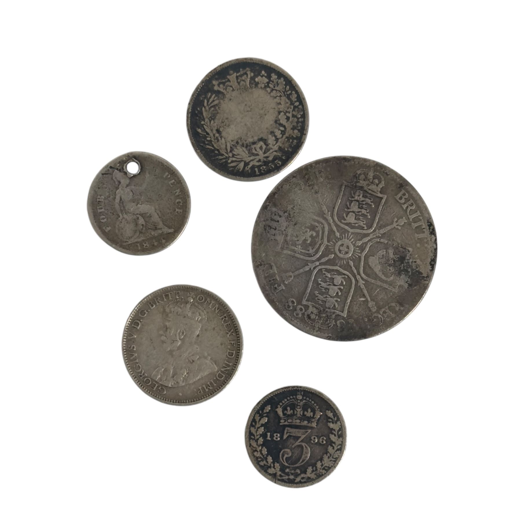 Great British and World coins, including Queen Victoria 1888 silver florin, William III fourpence, copper pennies, etc, in a biscuit tin