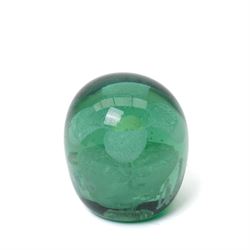 Three Victorian glass dumps, two with names 'Scott' and 'Aleck', one dated 1884, largest H13cm (3)