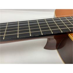 Harmony Model H6360 acoustic guitar in mahogany with spruce top, L103cm overall; and 1970s B&M (Barnes & Mullins) Concert Grande acoustic guitar, L101.5cm overall; each in hard carrying case (2)