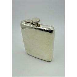  Large silver hip flask by William Neale & Son Ltd Birmingham 1920, swivel hinge top, reg. no 64900, 15cm overall 8.2oz  