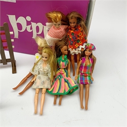 Pippa - six fashion dolls (Pippa, Gail, Marie, Tammie and two Dancing Marie), carry case containing twenty-three outfits and boxed Gymkhana set