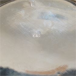 Early 19th century silver wine funnel with small circular stand engraved with a crest, makers mark on stand PG