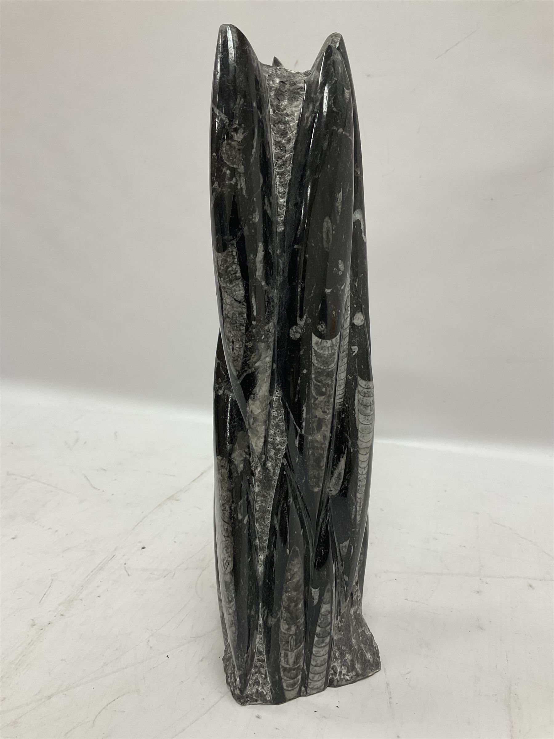 Orthoceras fossil tower, age: Devonian period, location: Morocco, H33cm