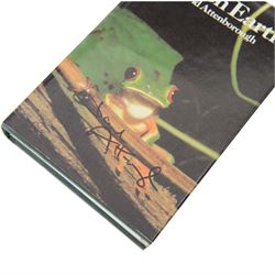Sir David Attenborough signed colour photograph, together with nine first editions of his books, titles including Life of Earth, New Life Stories, The First Eden, A Life on Our Planet, The Trials of Life, The Living Planet, The Life of Birds, Living Planet and Life on Air