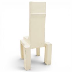 Robert Clatworthy RA (British 1928-2015): 'Chair', cast fibreglass resin sculpture in white finish, W58cm D58cm H128cm
Provenance: Illustrated on page 120 of the artist's catalogue raisonne; gifted directly by the artist to the vendor's partner
