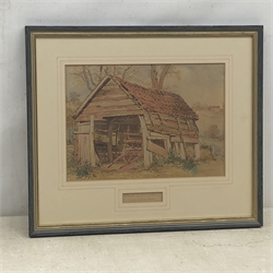 George Weatherill (British 1810-1890): Study of a Barn, watercolour unsigned attributed by his son Richard 19cm x 26cm