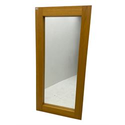 Contemporary oak framed mirror