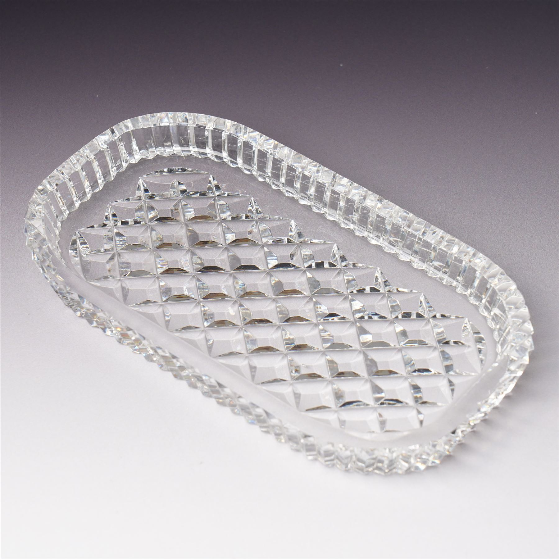 Waterford Crystal 'Pompeii' vase, boxed, H15cm, a Waterford 'Archive' vase, boxed, H18cm, and a collection of other Waterford items, including an ashtray, cake slice, and covered pot (5)