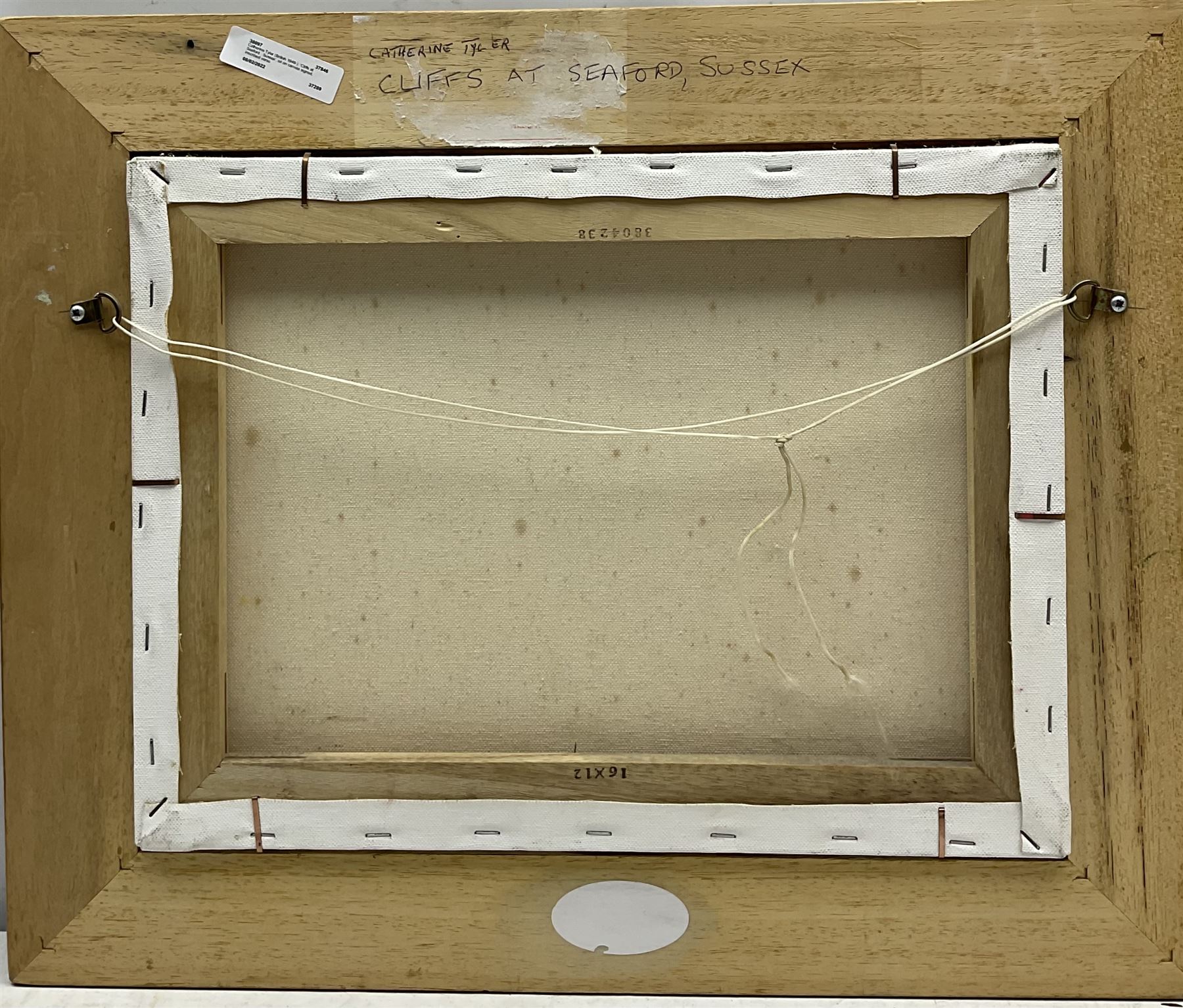 Catherine Tyler (British 1949-): 'Cliffs at Seaford - Sussex', oil on canvas signed, inscribed verso 30cm x 40cm