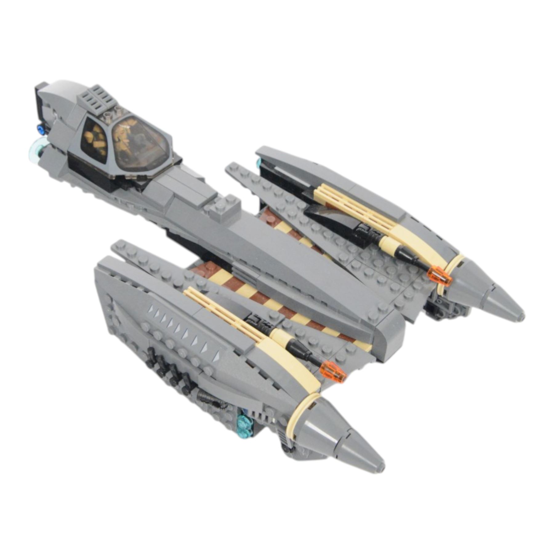 Three Lego Star Wars models, comprising Slave I no. 8097, midi-scale Imperial Star Destroyer no. 8099 and General Grievous Starfighter no. 8095, all built with instructions 
