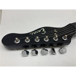 Encore black electric cut-away guitar L96cm; and Spanish Victor Garcia model 187 acoustic guitar, bears label dated 1972 L99cm; each in soft carrying case (2)