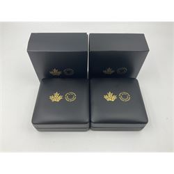 Royal Canadian Mint 2019 'Canada's Unexplained Phenomena The Shag Harbour Incident' fine silver twenty dollar coin and 2020 'Classic Mountie Hat' fine silver twenty-five dollar coin, both cased with certificates