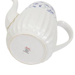 Spode Blue Colonel pattern part dinner service, comprising seven dinner plates, two bowls, eight side plates, four saucers, one cup and a coffee pot, all with printed mark beneath