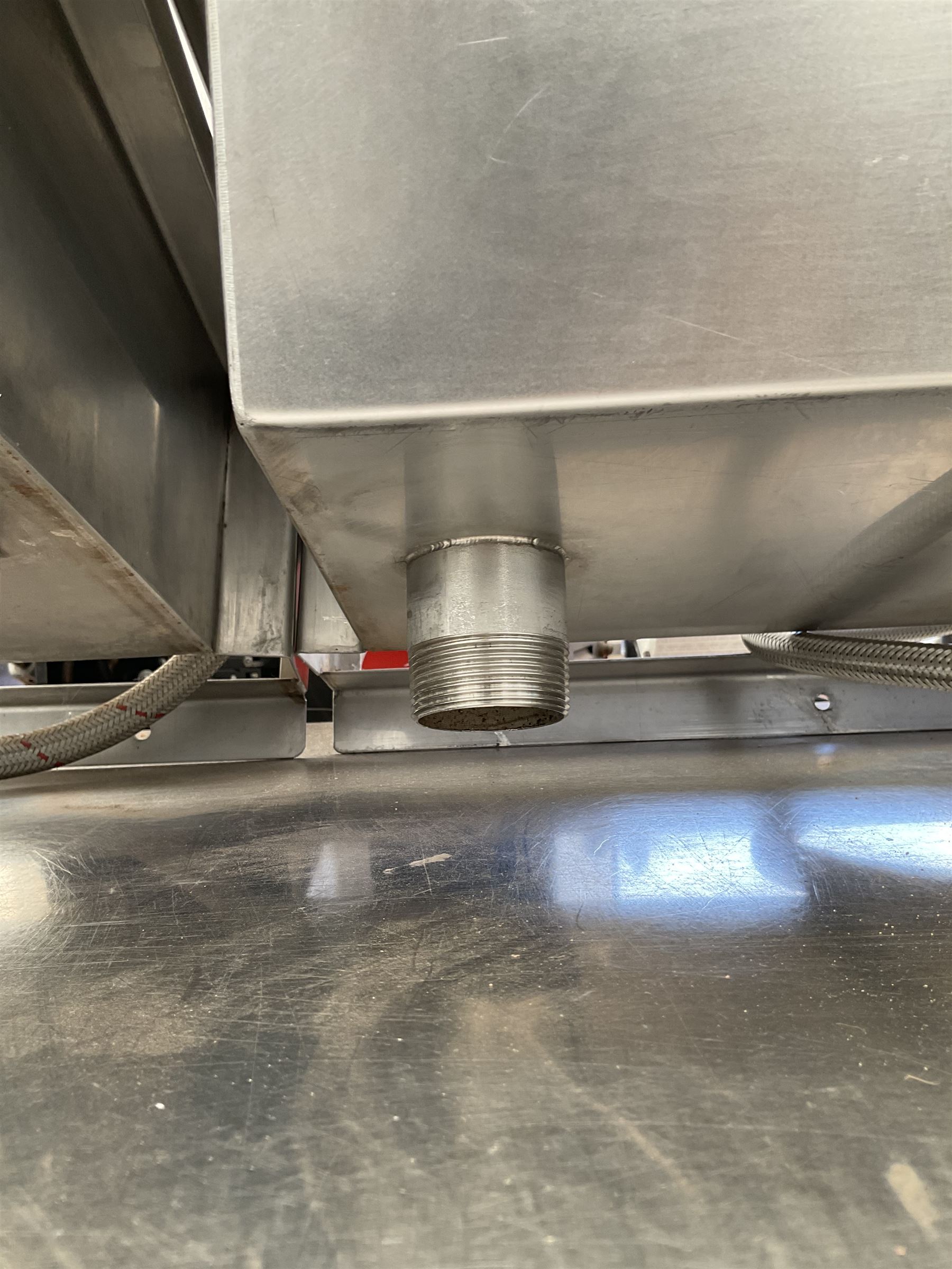 Pair of commercial stainless steel hot and cold hand wash stations, wall mounted, knee press taps - THIS LOT IS TO BE COLLECTED BY APPOINTMENT FROM DUGGLEBY STORAGE, GREAT HILL, EASTFIELD, SCARBOROUGH, YO11 3TX