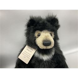 Five Charlie Bears, comprising limited edition Birthday Wojtek CB171840, limited to 4200, Anniversary Kojak CB161707, and Anniversary William CB151681, each designed by Isabelle Lee, Xavier CB620008, designed by Heather Lyell, and Anniversary Slothy Joe CB151558, all with tags 