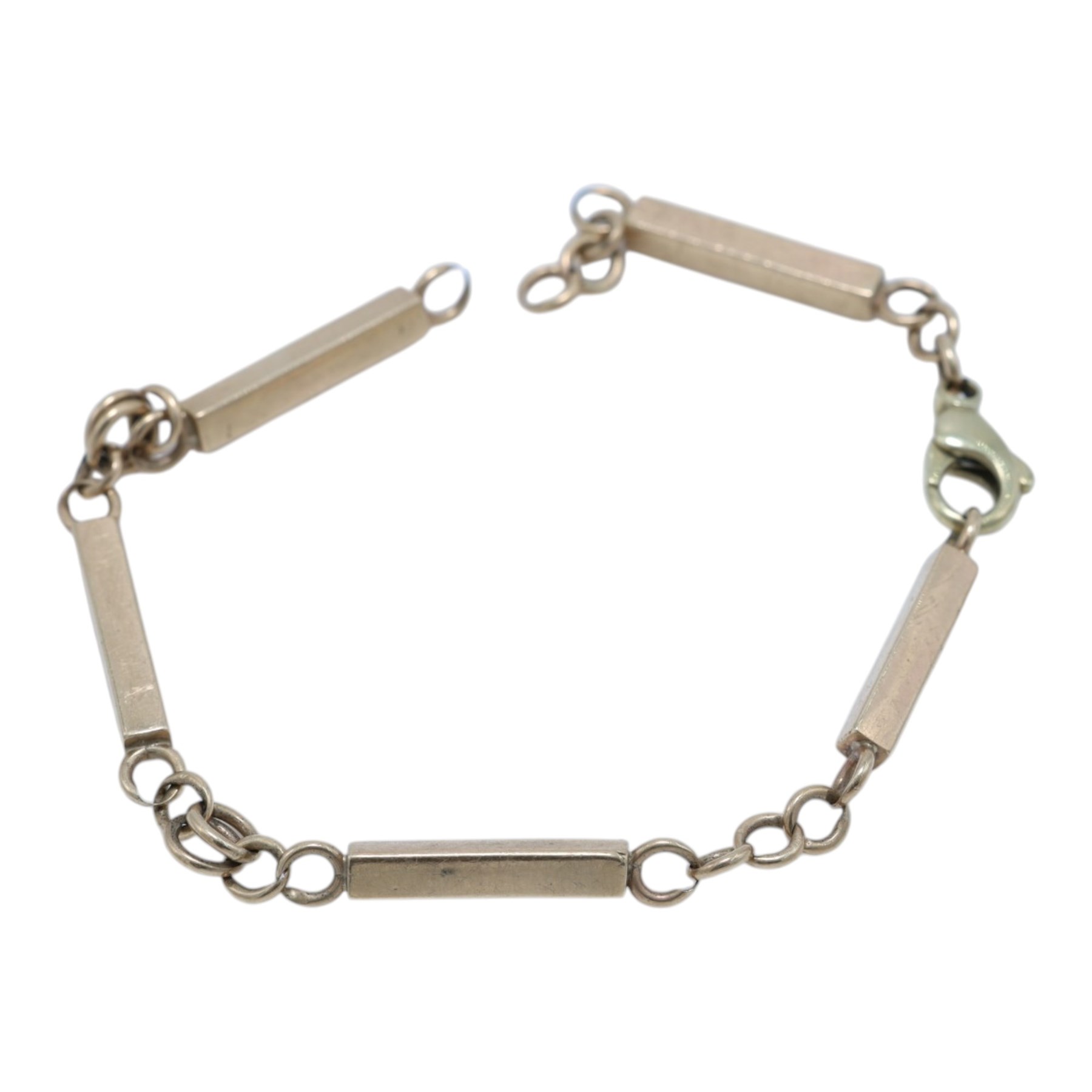 9ct gold rectangle link bracelet