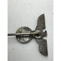 Nine WW2 German lapel pins including five Infantry Assault, Tank Assault etc 