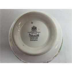 Paragon Rockingham pattern tea set, comprising teapot, coffee pot, four teacups and four saucers, six side plates, six dessert plates, cake plate, two open sucriers, and jug. 