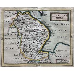 John Seller (British 1632-1697): 'Lincolnshire', early 18th century engraved map with later hand colour 13cm x 15cm