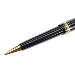 Montblac Meisterstuck ballpoint, together with a Montblanc leather pen case, both with original boxes 