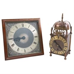 Early 20th century Smiths brass lantern clock, together with serval other mantel clocks