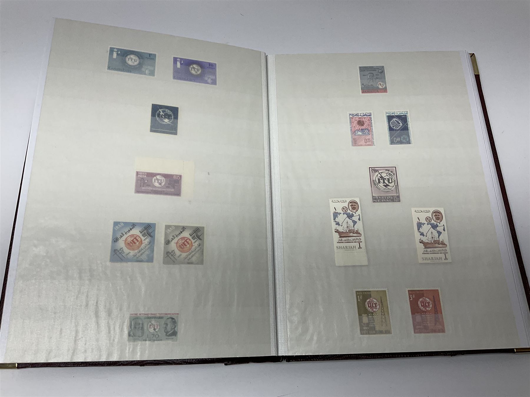 Thematic stamp collection relating to satellites, telecommunications and space from various Countries including Angola, Antigua, Ascension, Australia, Bahamas Barbados, Bhutan, British Virgin Islands, Denmark, Ecuador, Israel etc, a mint and used collection housed in three stockbooks