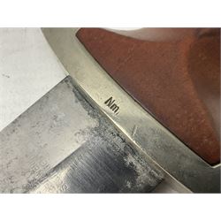 WW2 German SA dagger the 22cm double edged steel blade by G. Felix Gloriawerk Solingen inscribed 'Alles Fur Deutschland', the cross-piece impressed with the SA Gruppen mark Nm verso for Nordmark, wooden grip inset with eagle and SA emblem; in brown painted scabbard with nickel mounts L37cm overall