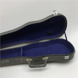  Maidstone School violin c1930 with 36cm two-piece maple back and spruce top, bears label 'The Maidstone School Orchestra Association 463 Oxford Street London Made in Czechoslovakia', L59cm overall, in carrying case  
