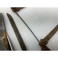 Quantity of woodworking tools, comprising hand drills to include Stanley No. 803 and No. 5803, Qualcast Clipper etc, together with collection of planes to include moulding examples and rebate plane of stepped form, and further tools including chisels etc