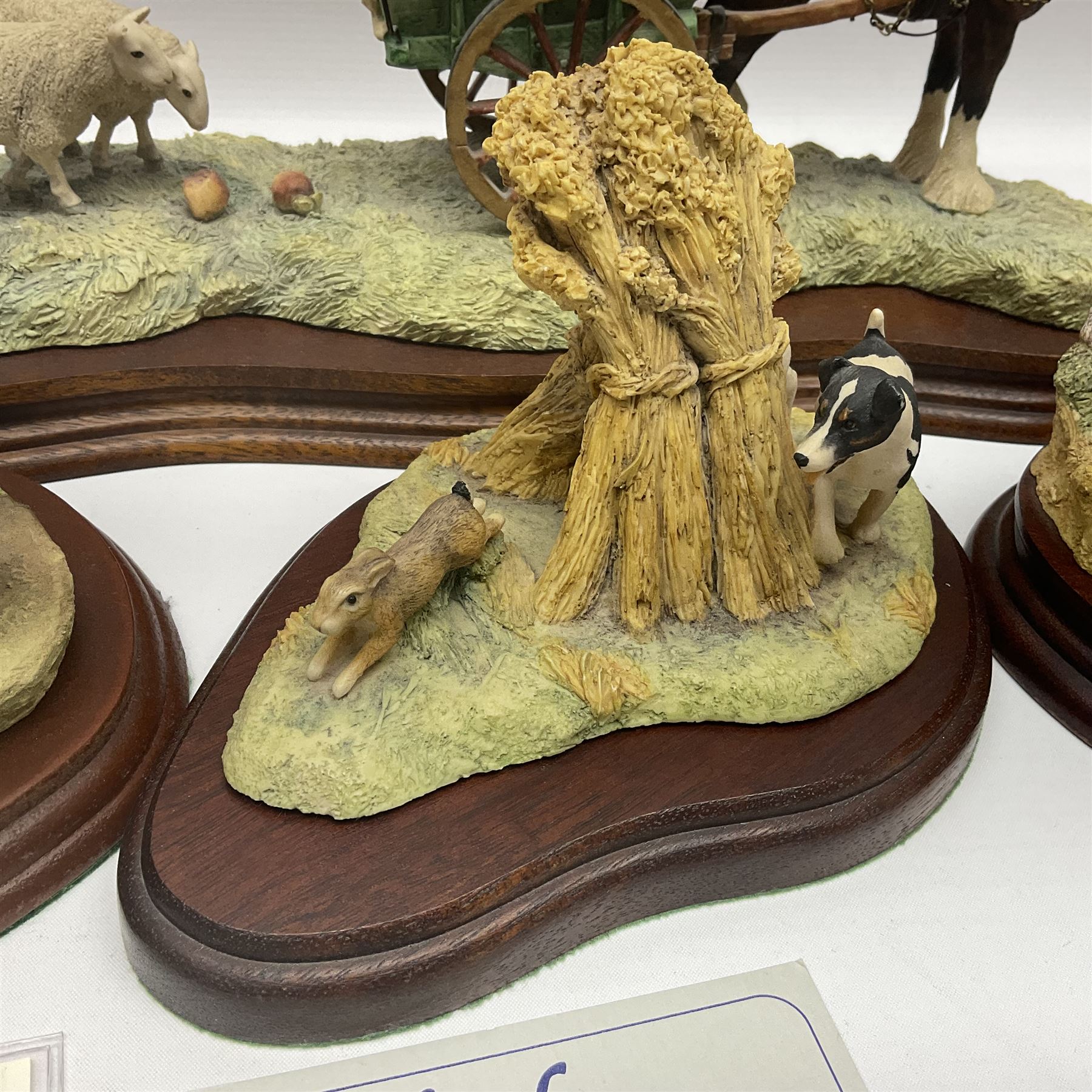 Collection of Border Fine Arts figures, comprising limited edition Supplementary Feeding 943/1750, On The Hill B0877, Run Rabbit Run JH42, James Herriott Studio Collection Venturing Out A22942 and Barn Owlets A25053, two with certificates (6)