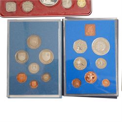 Twelve international proof coin sets, all produced by The Franklin Mint and containing high denomination silver coins, comprising two Republic of the Philippines 1975 proof eight coin sets, two Commonwealth of the Bahamas proof nine coin sets, 1973 and 1976, Guyana 1976 proof eight coin set, Jamaica 1976 proof nine coin set, Papua New Guinea 1976 proof eight coin set, First National Coinage of Barbados 1973 proof eight coin set, Ethiopia 1977 proof five coin set, Republic of Seychelles 1976 proof eight coin set, British Virgin Islands 1977 Royal Silver Jubilee proof six coin set, First Official Coinage of the British Virgin Islands 1973 proof six coin set; together with Pobjoy Mint Isle of Man 1977 silver proof seven coin set, 'Commemoration of the 1100th Anniversary of the Settlement of Iceland' 1974 proof two coin set, The Royal Mint United Kingdom 1977 Silver Jubilee silver proof crown coin, and other international proof sets
