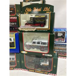 Corgi Eddie Stobart - eighteen promotional and advertising models including heavy haulage vehicles, coach, figures etc; and five others by Saico, Lledo and Atlas Editions; all boxed (23)