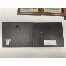 Nine Lilliput Lane framed wall plaques, including Fell View, Battleview, Catslide Cottage, Ashdown Hall and Shannon's Bank, together with three smaller circular framed Lilliput Lane plaques