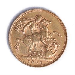 Queen Victoria 1900 gold full sovereign coin