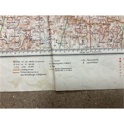 WWII German navigation map, Luft-Navigationskarte in Merkatorprojektion, of England, France, Netherlands, Denmark, H110cm, W74cm 