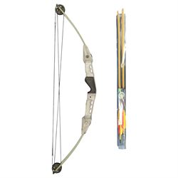 Compound archery bow, shaped metal centre section with moulded hand grip, fibreglass limbs...