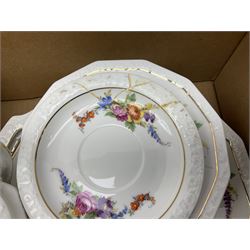 Rosenthal Pompadour Samara pattern tea wares, to include two teapots, twelve teacups and saucers, two cake plates, ten dessert plates, etc (40)