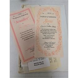 Four Hamilton Collection porcelain dolls, with certificates
