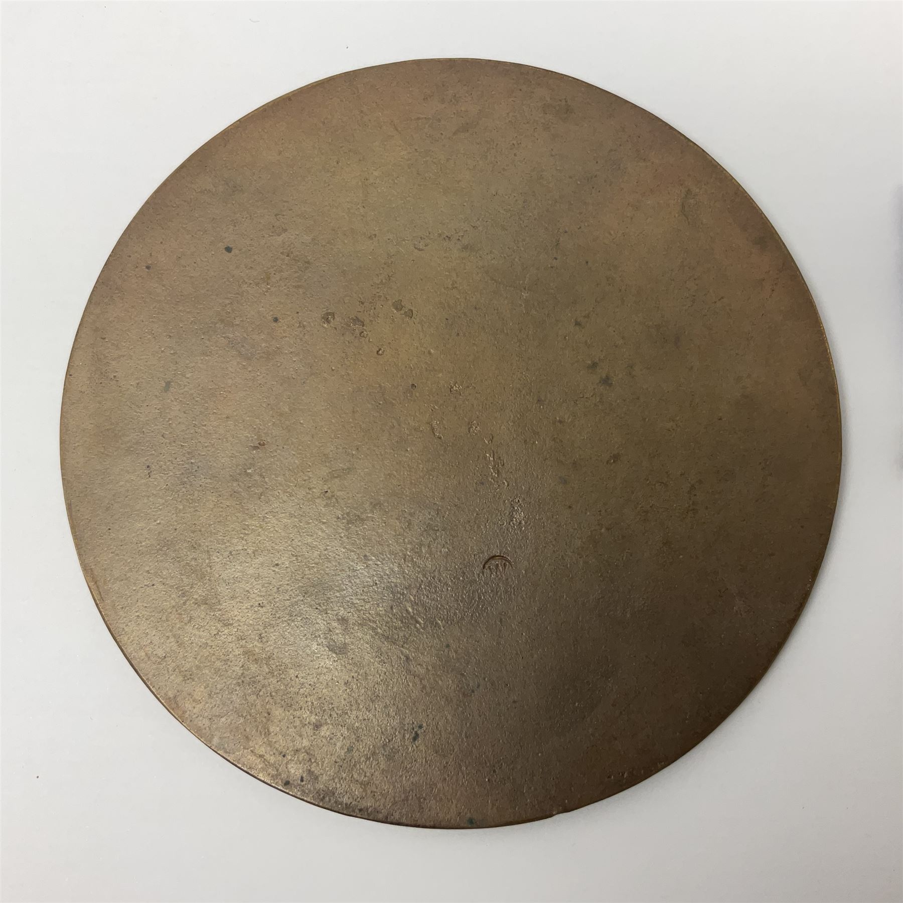 WWI pair of medals comprising British War Medal and Victory Medal awarded to G/62196 Pte. H. Ferguson R. Fus. with ribbons on wearing bar; together with bronze memorial plaque to Henry Ferguson (3)