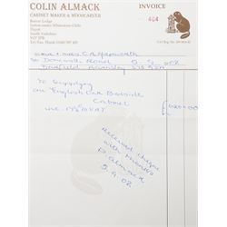 Beaverman - pair of oak bedside cabinets, each with plain rectangular top over single drawer and cupboard below with fielded panels and wrought iron hardware, with signature carved beaver, by the workshop of Colin Almack, Thirsk