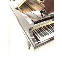 Bluthner, Julius, circa 1880, rosewood cased boudoir grand piano, iron framed with overstrung movement, no. 21792, supplied by Harrods Ltd, London, no. H 48904