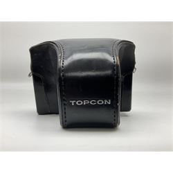 Topcon RE Super camera body, serial no.4681129, with 'RE. Auto-Topcor 1.8/5.8cm' lens, serial no. 11669018, in leather case