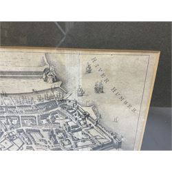 'Kingston-upon-Hull map as before 1640', After Wenceslaus Hollar from: Rev. John Tickell's The History of the Town and County of Kingston upon Hull; line engraving by Issac Taylor c1796; 20 x 27cm in modern frame