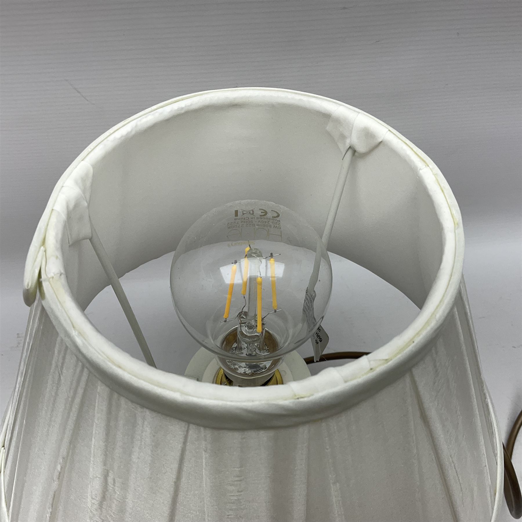 Acornman - oak table lamp, stepped and canted rectangular form on octagonal base, carved with acorn signature, by Alan Grainger, Brandsby, York