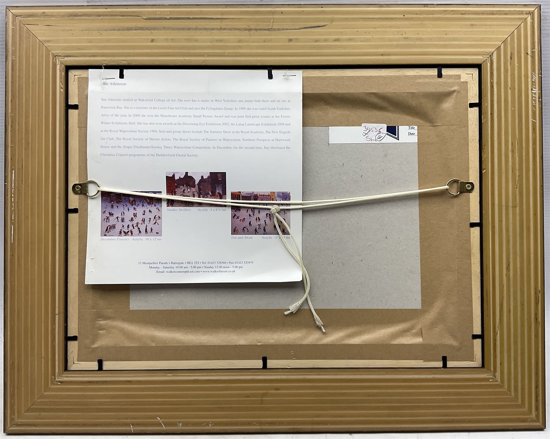 Sue Atkinson (Northern British 1949-2021): Busy London Street, oil on board signed 23cm x 34cm