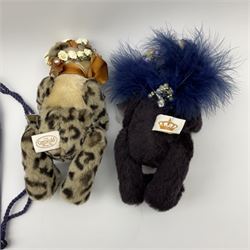 Two Cotswold Bear Company limited edition teddy bears in the Shop Exclusive series - 'Amethyst' No.1/1 with floral head garland H25cm; and 'Marianne' No.1/1; both with certificates and bags (2)
