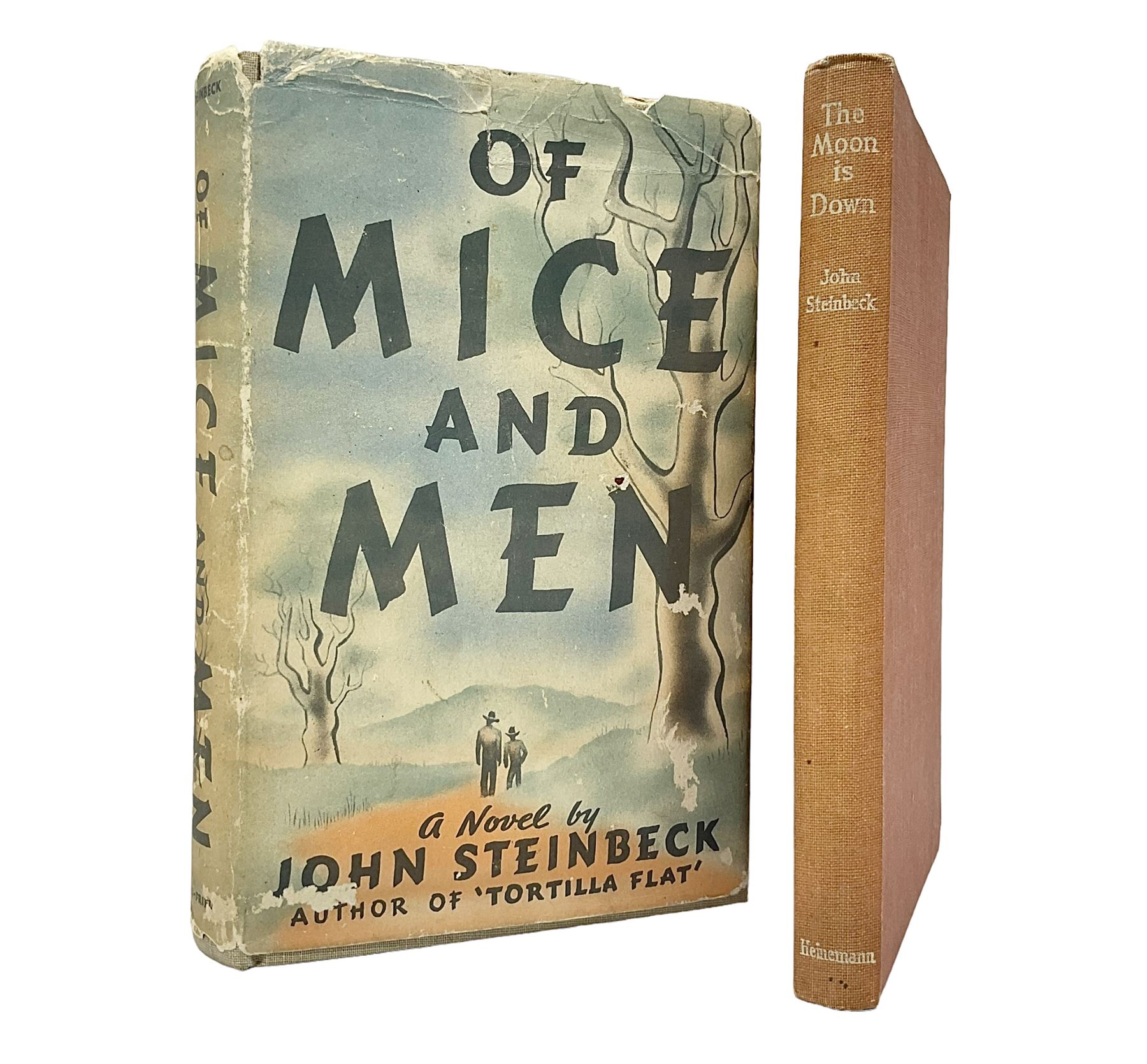 John Steinbeck; Of Mice and Men, first edition, second printing, New York: Covici Friede, 1937, 2nd printing with 'loosely' to page 9 and The Moon is Down, fist edition, Windmill Press, Surrey 1942