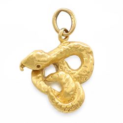 24ct gold snake pendant