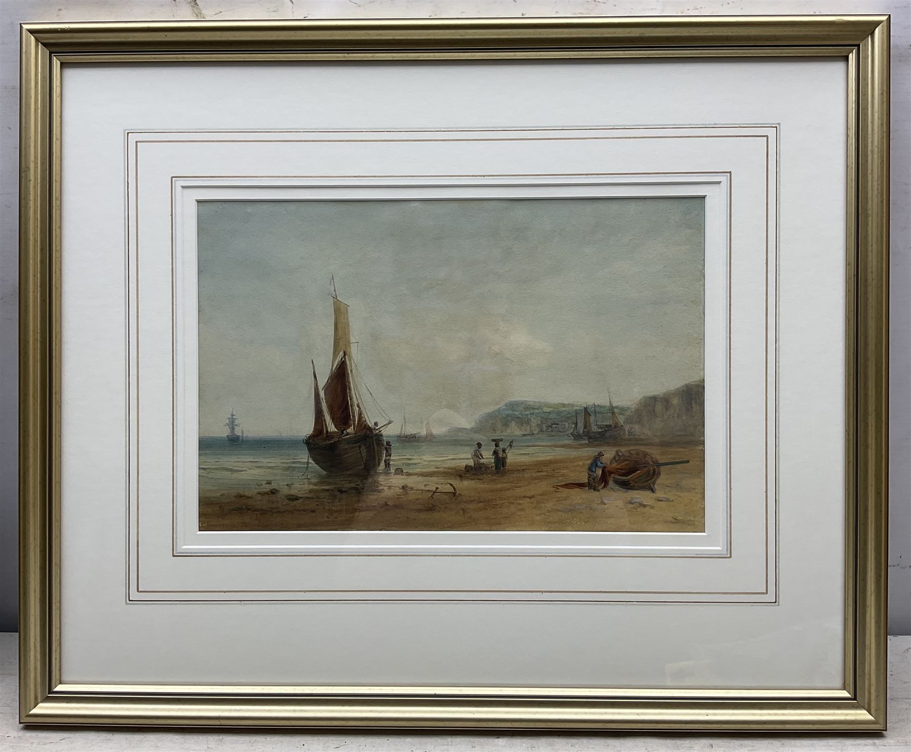 John Francis Branegan (British 1843-1909): 'After a Storm' 'Salmon Fishing' 'Near Sunderland' and other Coastal Views, six watercolours signed and variously titled, largest 20.5cm x 44cm (6)