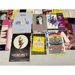Over thirty theatre programmes 1940s and later including various London theatres - Apollo, Adelphi, Savoy, Drury Lane, Palace, Prince Edward, Vaudeville, Palladium etc, Folies Bergere and others